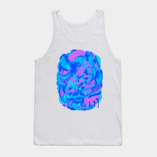 Blue Abstract Wave of Thoughts No 2 Tank Top